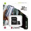 Imagen de TARJETA DE MEMORIA MICRO SD KINGSTON 32GB CLASE 10 CON ADAPTADOR SD