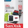 Imagen de TARJETA DE MEMORIA MICRO SD XC SANDISK ULTRA 64GB CLASE 10 A1 CON ADAPTADOR SD