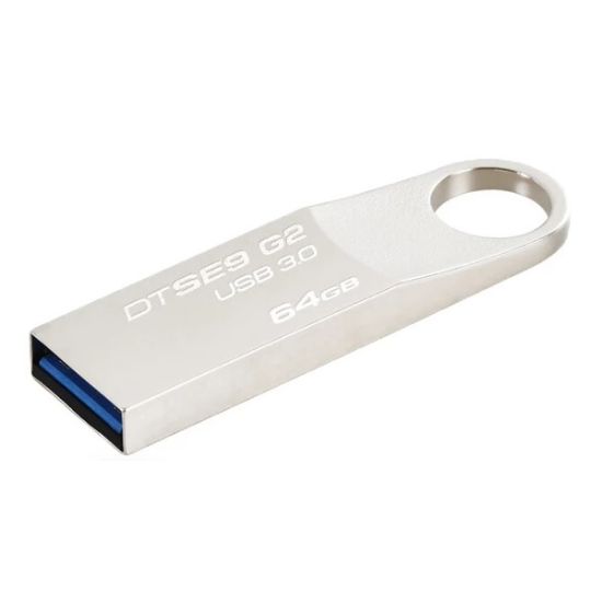 Imagen de FLASH PEN DRIVE 64GB KINGSTON DATA TRAVELER SE9 G2 USB 3.0 METALICO