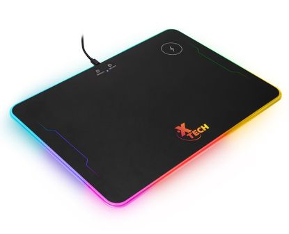 Imagen de ALFOMBRILLA PARA MOUSE CON CARGADOR INALAMBRICO Y RGB XTECH XTA-201 35X26CM