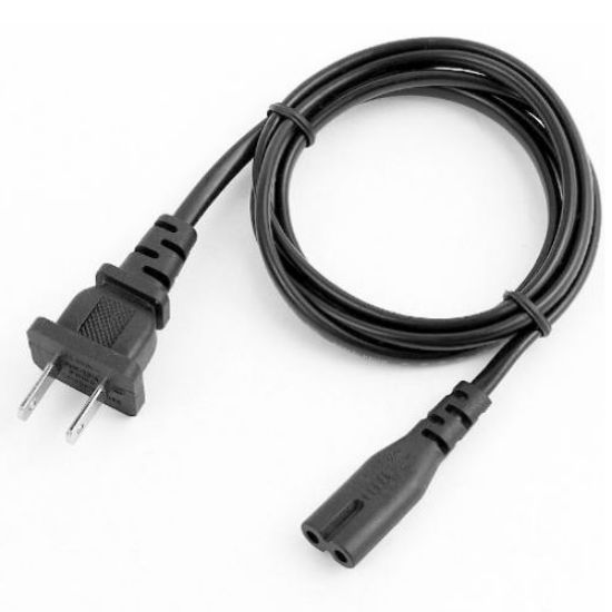 Imagen de CABLE DE PODER PARA COMPUTADORA PORTATIL ENCHUFE NEMA DE 2 CLAVIJAS