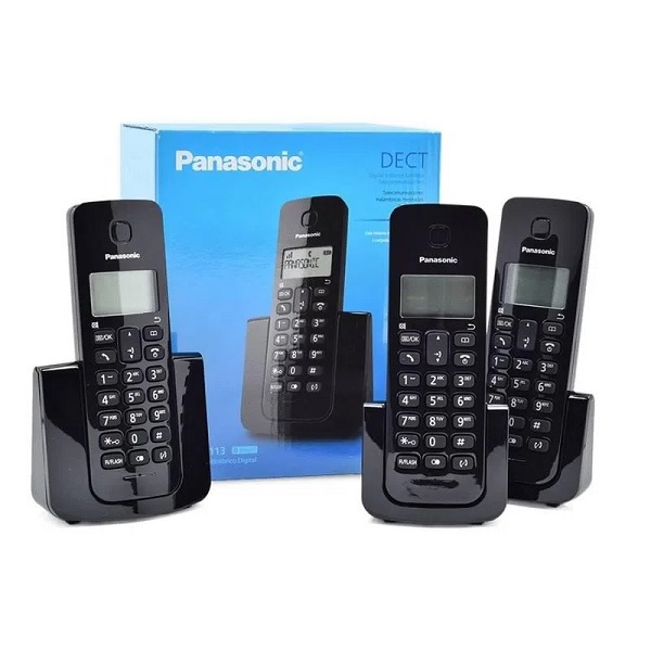 Compuzone. TELEFONO PANASONIC KX-TGB113 INALAMBRICO 3X1 DECT 6.0 C-ID NEGRO