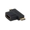 Imagen de ADAPTADOR MICRO Y MINI-HDMI MACHO A HDMI HEMBRA XTECH XTC-355