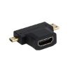 Imagen de ADAPTADOR MICRO Y MINI-HDMI MACHO A HDMI HEMBRA XTECH XTC-355