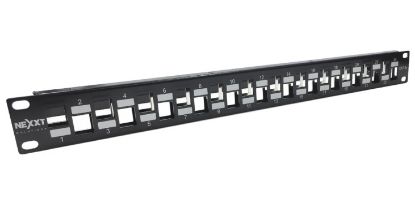 Imagen de PANEL DE CONEXION MODULAR PARA RACK - BLINDADO PARA CAT6A - 24 PUERTOS