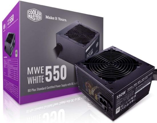 Imagen de FUENTE DE PODER CERTIFICADA COOLERMASTER MWE 550 WHITE - V2 550W - 80 PLUS WHITE