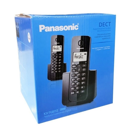 TELEFONO PANASONIC KX-TGB112 INALAMBRICO 2x1 DECT 6.0 C-ID - NEGRO