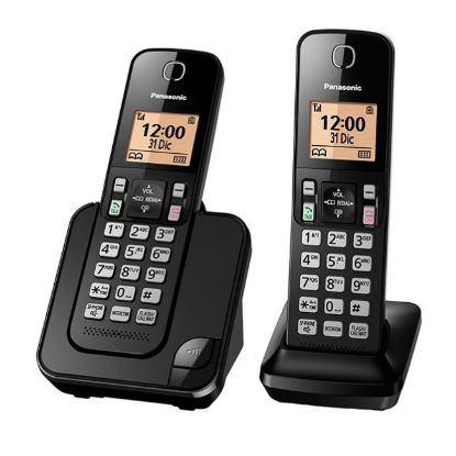 Imagen de TELEFONO PANASONIC KX-TGC352 INALAMBRICO 2x1 DECT 6.0 C-ID ALTAVOZ - NEGRO