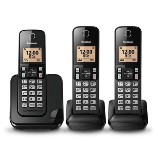 Imagen de TELEFONO PANASONIC KX-TGC353 INALAMBRICO 3x1 DECT 6.0 C-ID ALTAVOZ - NEGRO