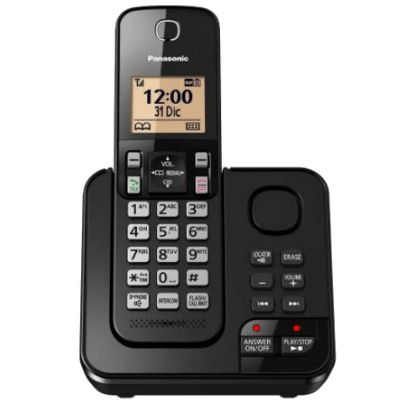 Imagen de TELEFONO PANASONIC KX-TGC360 INALAMBRICO DECT C-ID ALTAVOZ - CONTESTADOR - NEGRO