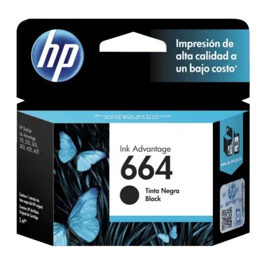 Imagen de CARTUCHO HP 664 NEGRO PARA DESKJET - OFFICEJET