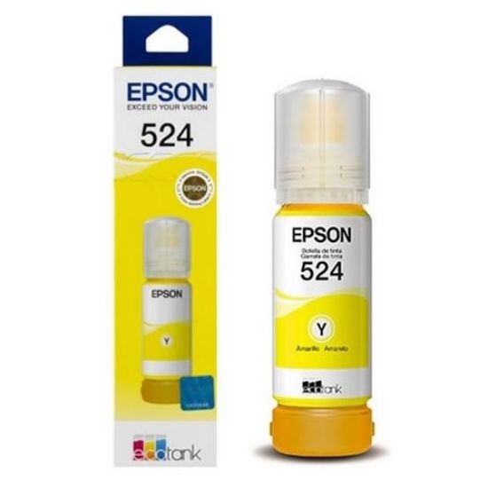 Imagen de BOTELLA DE TINTA EPSON 524 AMARILLO ORIGINAL 70ML