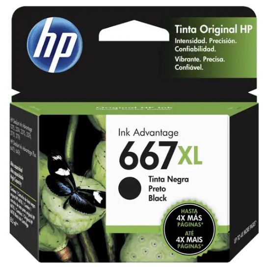 Imagen de CARTUCHO DE TINTA HP 667XL NEGRO ALTO RENDIMIENTO ADVANTAGE ORIGINAL