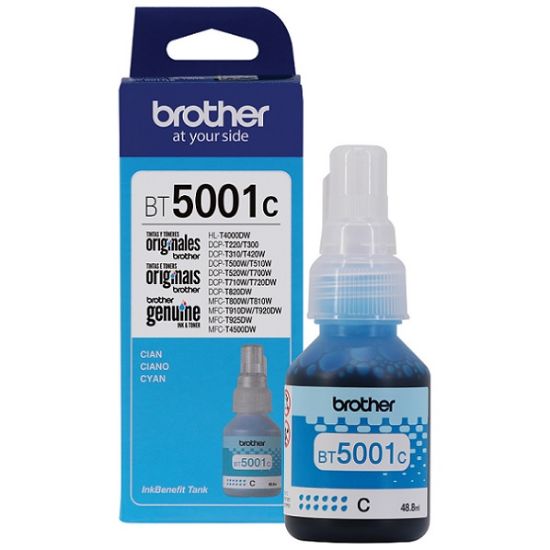 Imagen de BOTELLA DE TINTA BROTHER BT5001C AZUL 48.8ML PARA T310 T510W T520W T710W T720DW T910DW T920W T420W