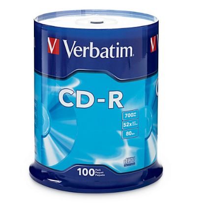 Imagen de CD-R 80MIN/700MB 52X VERBATIM - TORRE DE 100 UNIDADES