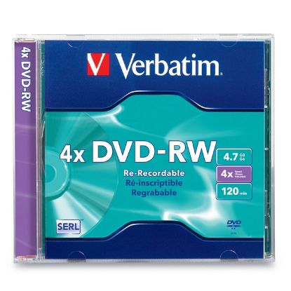 Imagen de DVD-RW 4.7GB 4X VERBATIM - CAJA PLASTICA 10 UNIDADES