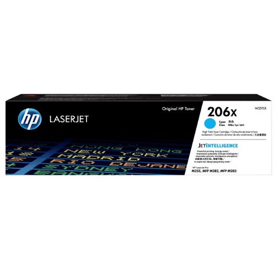 Imagen de CARTUCHO DE TONER HP 206X AZUL LASERJET ORIGINAL 2450 PAGINAS ALTO RENDIMIENTO