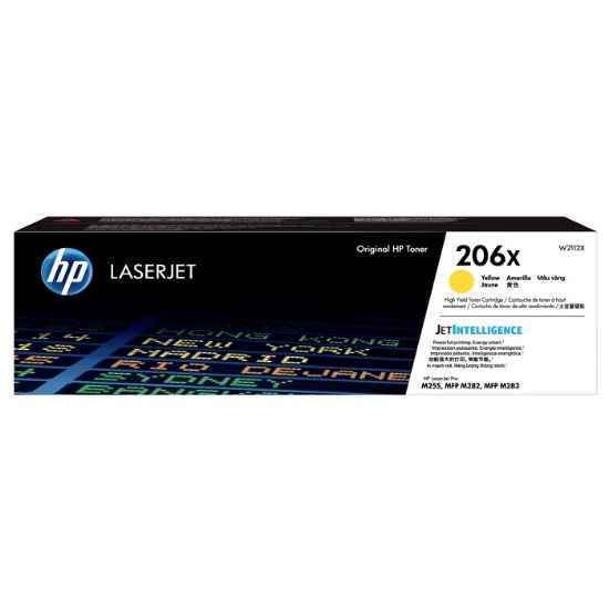 Imagen de CARTUCHO DE TONER HP 206X AMARILLO LASERJET ORIGINAL 2450 PAGINAS ALTO RENDIMIENTO