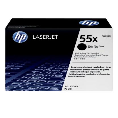 Imagen de CARTUCHO DE TONER HP 55X NEGRO LASERJET ORIGINAL 12500 PAGINAS ALTO RENDIMIENTO