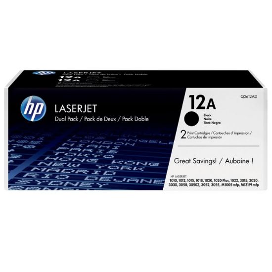 Imagen de CARTUCHO DE TONER HP 12A DUAL PACK NEGRO LASERJET ORIGINAL 2000 PAGINAS