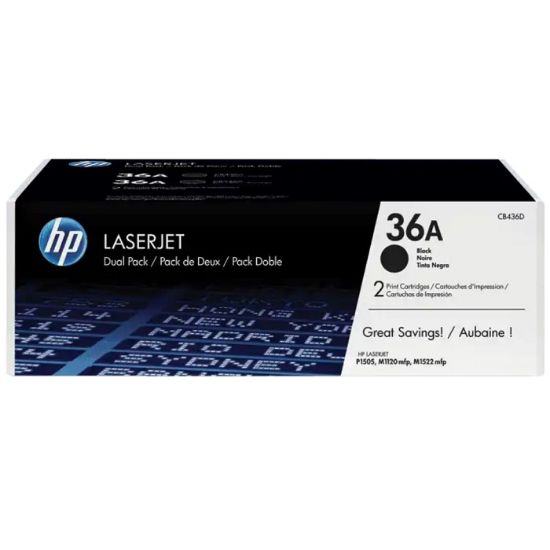 Imagen de CARTUCHO DE TONER HP 36A DUAL PACK NEGRO LASERJET ORIGINAL 2000 PAGINAS