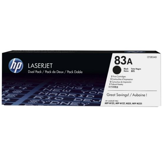 Imagen de CARTUCHO DE TONER HP 83A DUAL PACK NEGRO LASERJET ORIGINAL 3000 PAGINAS	