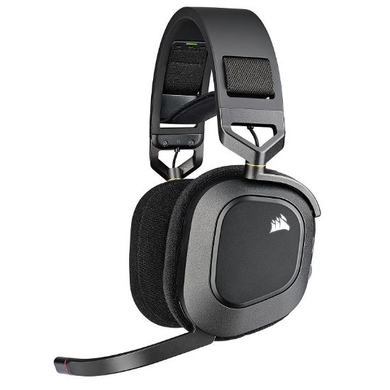 Imagen de AURICULARES INALAMBRICOS PREMIUM GAMING HS80 RGB WIRELESS NEGRO	