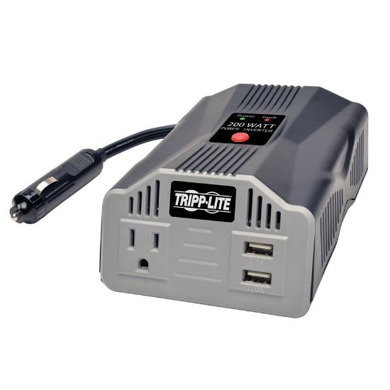 Imagen de INVERSOR DE COCHE ULTRACOMPACTO POWERVERTER DE 200W CON SALIDA Y 2 PUERTOS DE CARGA USB