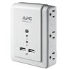 Imagen de REGLETA ESSENTIAL SURGEARREST APC, 6 SALIDAS, MONTAJE EN PARED CON USB, 120V