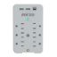 Imagen de REGLETA PROTECTOR TENSION 490J/1875W, 6 SALIDAS, USB, 120V