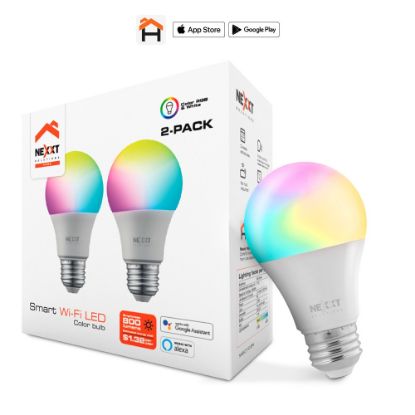 Imagen de BOMBILLA LED INTELIGENTE WI-FI RGB 110V - A19 - NHB-C110 2PK PAQUETE DE 2