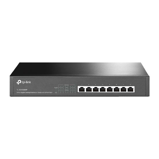 Picture of SWITCH DE 8 PUERTOS GIGABIT CON POE + PARA ESCRITORIO / MONTAJE EN RACK