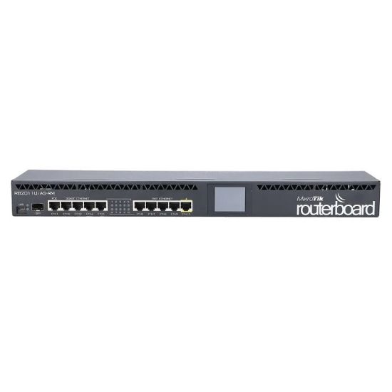 Imagen de ROUTER L5 PARA RACK 1U 5 LAN 10/100 5 LAN GIGABIT, USB, LCD, SALIDA POE EN EL PUERTO 10, CPU 600MHZ, 128MB