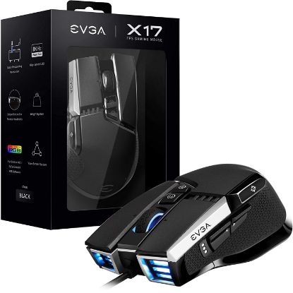 Imagen de MOUSE GAMING RGB EVGA X17 USB 8K 16000DPI BLACK 10 BOTONES