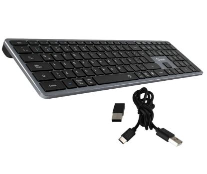 Imagen de TECLADO QUASAD QKS-3000 WIRELESS TRIPLE MODELO INALAMBRICO CON DONGLE 2 BT4.0 NEGRO