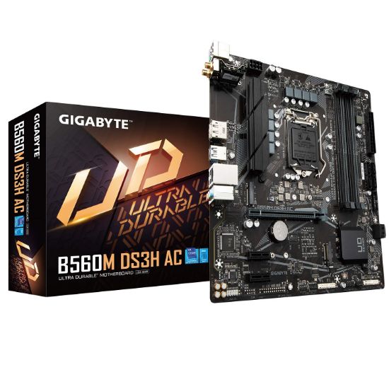 Imagen de MAINBOARD GIGABYTE B560M DS3H AC DDR4 M.2 SOCKET LGA1200 10MA Y 11VA GEN