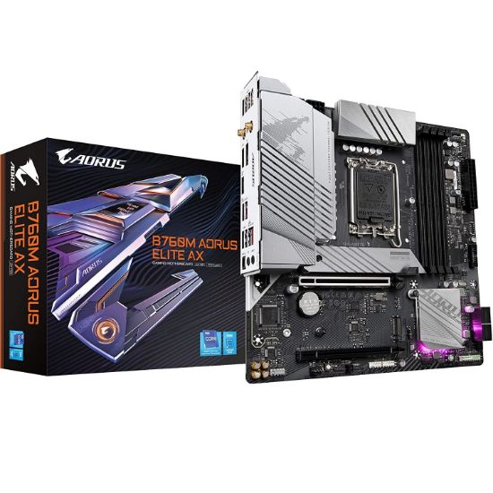 Imagen de MAINBOARD GIGABYTE AORUS B760M ELITE AX DDR5 SOCKET LGA1700 12VA Y 13VA GEN