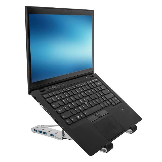 Picture of SOPORTE PORTÁTIL CON BASE PARA LAPTOP 10" - 15.6" AJUSTABLE - ALUMINIO USB C + HUB - 4X USB 3.0