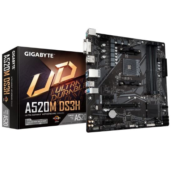 Imagen de MAINBOARD GIGABYTE A520M-DS3H DDR4 X4 SOCKET AM4 SERIES 3000 - 5000