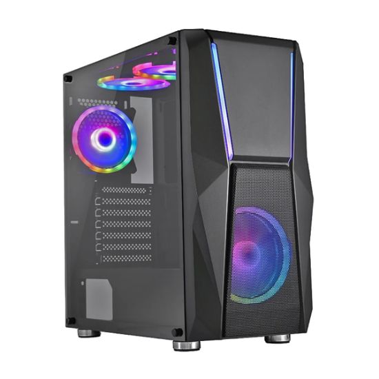 Imagen de CASE ALTEK STORMER GAMER 4 VENTILADORES - VIDRIO TEMPLADO - 3X USB - TOWER BLACK 