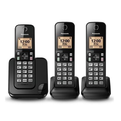 Imagen de TELEFONO PANASONIC INALAMBRICO 3x1 ALTAVOZ - NEGRO