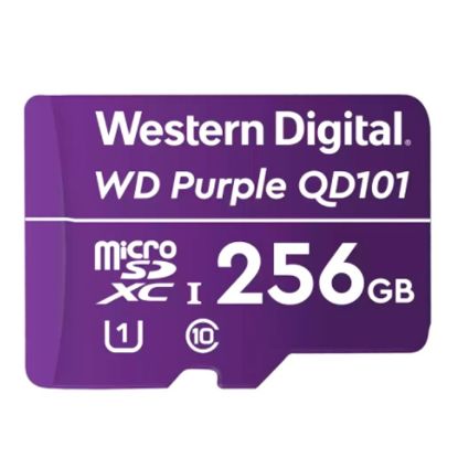 Imagen de MICRO SD WD PURPLE 256GB CLASE U1 PARA VIDEO VIGILANCIA