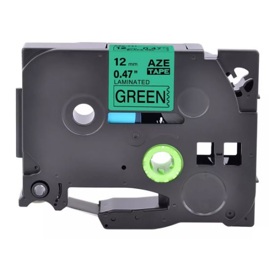 Imagen de CINTA GENERICA LAMINADA BROTHER TZ-731 12MM - 8M NEGRO - VERDE