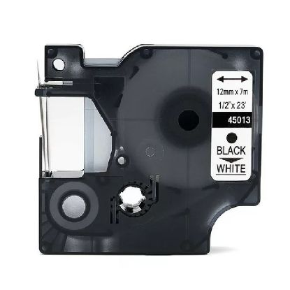Imagen de CINTA GENERICA PARA DYMO D1 45013 12MM X 7M BLANCA - LETRA NEGRA 
