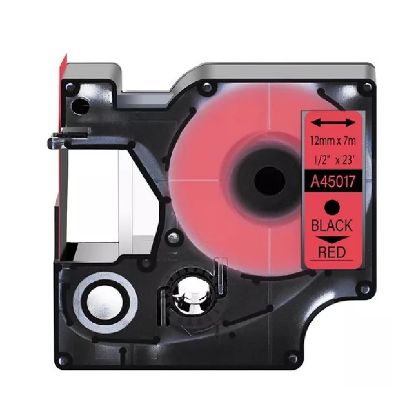 Imagen de CINTA GENERICA PARA DYMO D1 45017 12MM X 7M NEGRO - ROJO