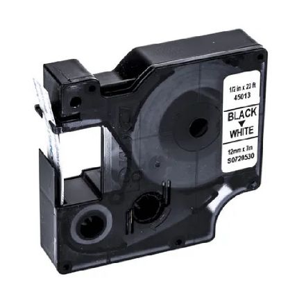 Imagen de CINTA ORIGINAL DYMO D1 45013 12MM X 7M BLANCA - LETRA NEGRA 