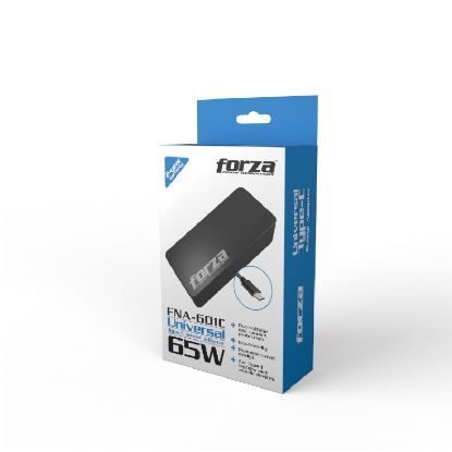 Imagen de ADAPTADOR UNIVERSAL PARA COMPUTADORA PORTATIL USB-C 65W FORZA FNA-601C