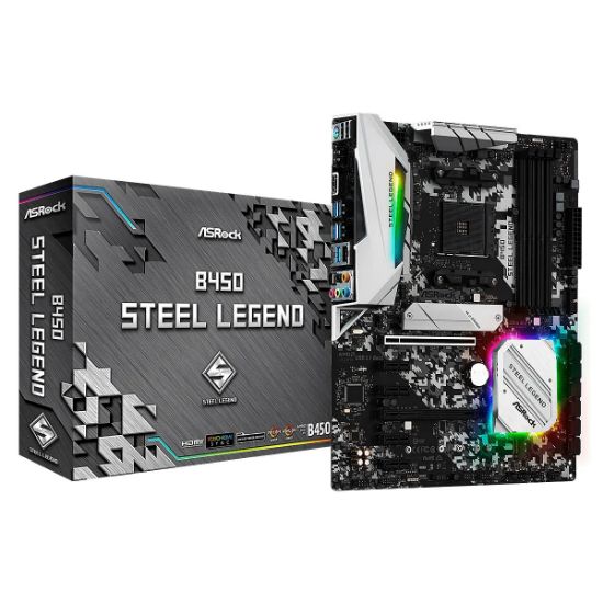 Imagen de MAINBOARD ASROCK AMD B450 STEEL LEGEND DDR4 X4 SOCKET AM4