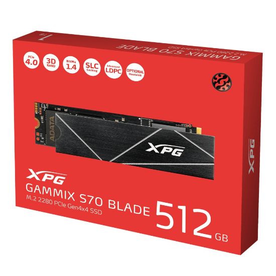 Imagen de UNIDAD DE ESTADO SOLIDO XPG GAMMIX S70 BLADE 512GB M.2 2280 NVME PCIE 3.0