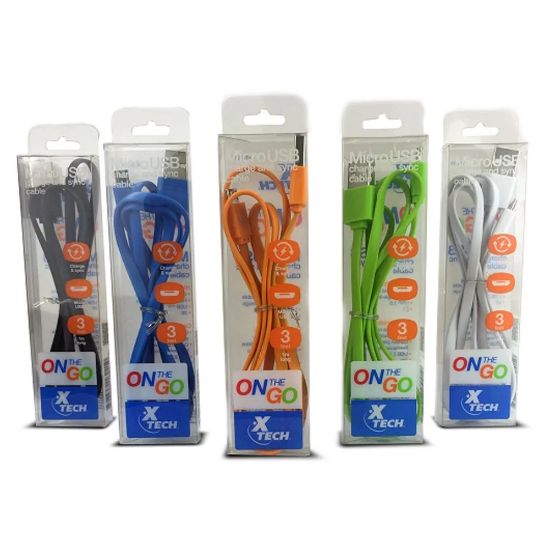 Imagen de CABLE MICRO USB PARA CARGA Y SINCRONIZACION DE DATOS ONE-THE-GO 10 UNIDADES